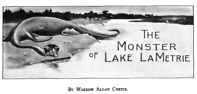 Original title art for The Monster of Lake LaMetrie