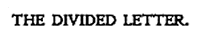 Original title art for The Divided Letter