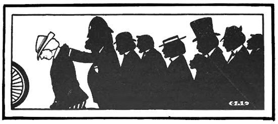 Illustration showing Reginald Pym being taken to jail.