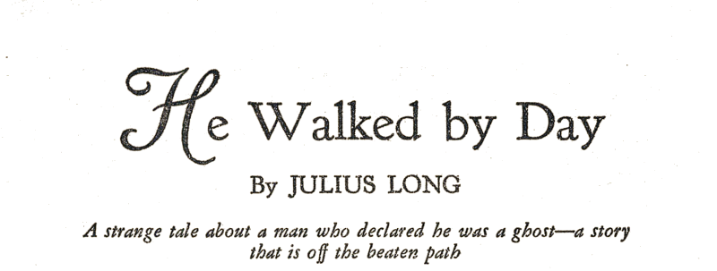 Original title art for He Walked by Day