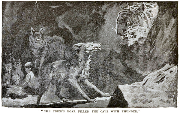 The Tiger's roar filled the cave with thunder.