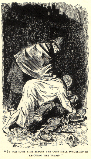 It was some time before the constable succeeded in rescuing the tramp.