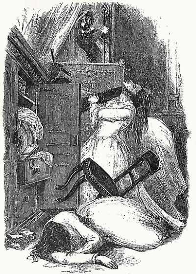 The daughter lay prostrate and motionless...